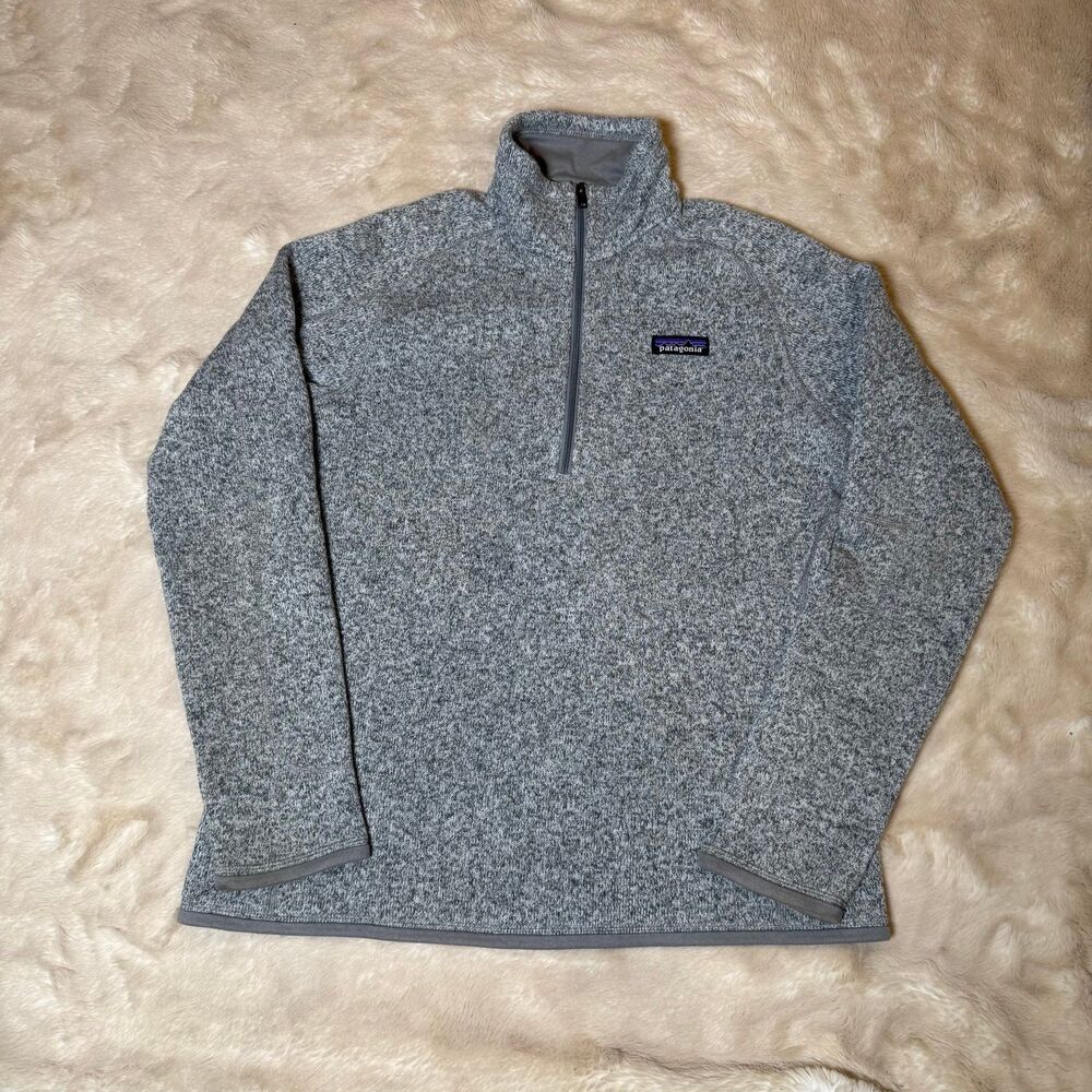 Patagonia Better Sweater Women's Sz M 1/4 Zip Pullover Fleece Gray Heather